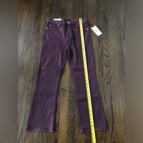 7 for all Mankind Women’s 29 High Waist Slim Kick Cropped Jeans in Ruby - NWT! - Picture 9 of 16